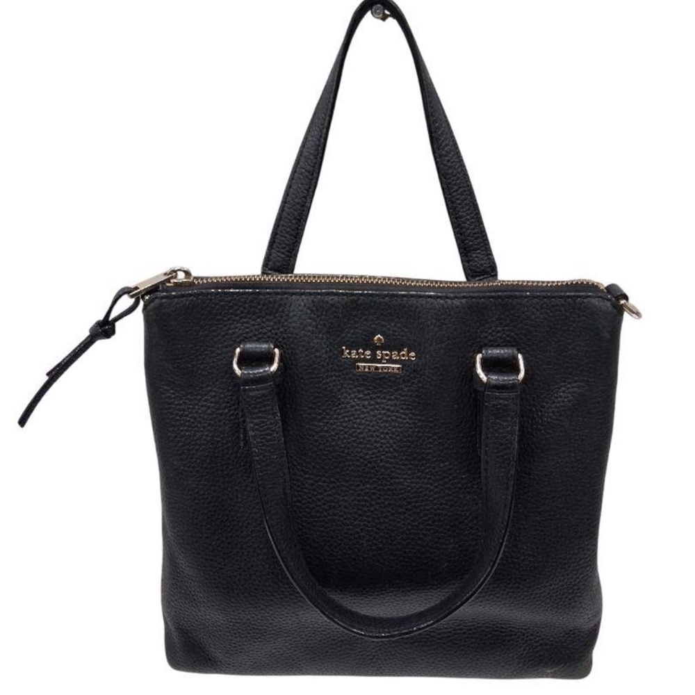 Kate Spade New York Black Pebbled Leather Tote Bag